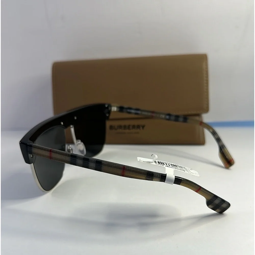 New - Authentic Burberry Sunglasses Men's William B-4325 3757/87 Black/Brown 5…